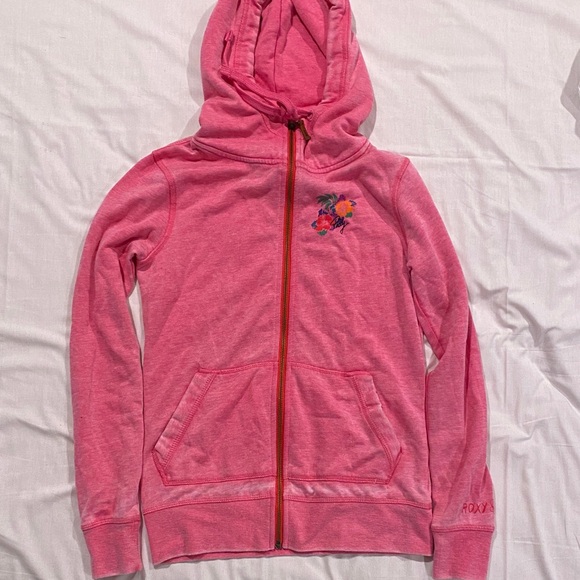 Roxy Tops - Roxy Bright Pink Kids Zip-Up Hoodie